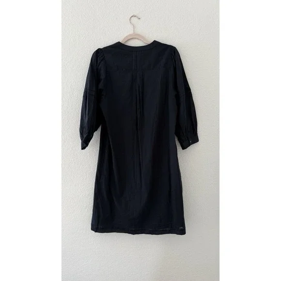 J. McLaughlin Pullover Sabina Cotton Dress Size S Pleated Balloon Sleeves Navy